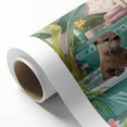 Bathroom Canvas Art - Playful Otter in Tropical Bathtub Scene