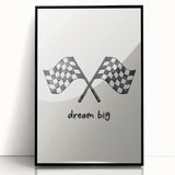 Racing Dream Big Boys Room Wall Art – Kids Wall Art Prints