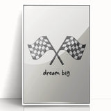 Racing Dream Big Boys Room Wall Art – Kids Wall Art Prints