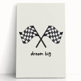 Racing Dream Big Boys Room Wall Art – Kids Wall Art Prints
