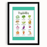 Vegetables Chart - Kids Educational Wall Art Healthy Food Print