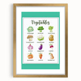 Vegetables Chart - Kids Educational Wall Art Healthy Food Print