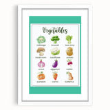 Vegetables Chart - Kids Educational Wall Art Healthy Food Print