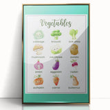 Vegetables Chart - Kids Educational Wall Art Healthy Food Print