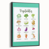 Vegetables Chart - Kids Educational Wall Art Healthy Food Print