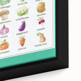 Vegetables Chart - Kids Educational Wall Art Healthy Food Print