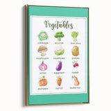 Vegetables Chart - Kids Educational Wall Art Healthy Food Print