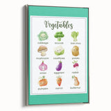 Vegetables Chart - Kids Educational Wall Art Healthy Food Print