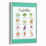 Vegetables Chart - Kids Educational Wall Art Healthy Food Print