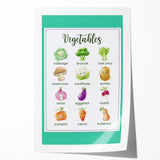 Vegetables Chart - Kids Educational Wall Art Healthy Food Print