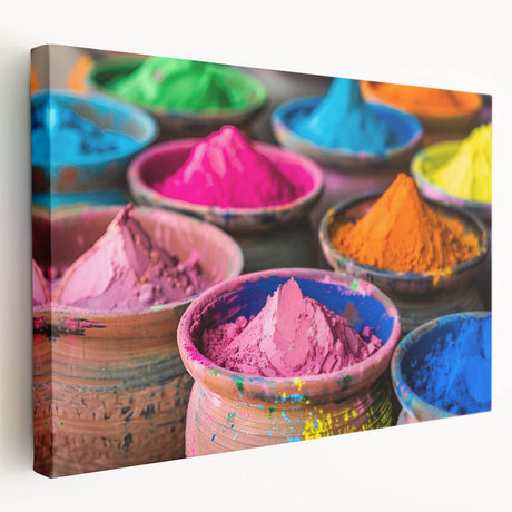 Large canvas print featuring a vibrant Indian landscape in rich green and blue tones, ideal for kitchen wall art.