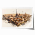 Rolled print of a Parisian street scene in pastel shades, ideal for art wall dining room or classy bathroom wall art.