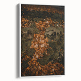 Extra large framed canvas of vintage poster art featuring a colorful autumnal scene, ideal for living room decor.