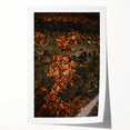 Extra large rolled print featuring a fall-themed floral design in warm orange and red tones, ideal for dining room wall art.