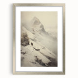 Abstract textured art print in cool blue and white tones, framed in silver, ideal for bedroom wall decor.