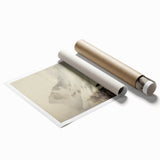 Extra large rolled print of winter floral art in muted blues and grays, ideal for bathroom or living room decor.