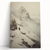 Winter tree silhouette in black and white on stretched canvas, ideal for kitchen wall art or bedroom ambiance.