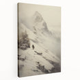 Winter-themed landscape on large stretched canvas, featuring muted white and blue tones, suitable for kitchen wall art.
