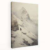 Winter-themed landscape on large stretched canvas, featuring muted white and blue tones, suitable for kitchen wall art.