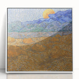 Mid-century modernist style Van Gogh-inspired acrylic print in pastel shades, ideal for nursery wall art.