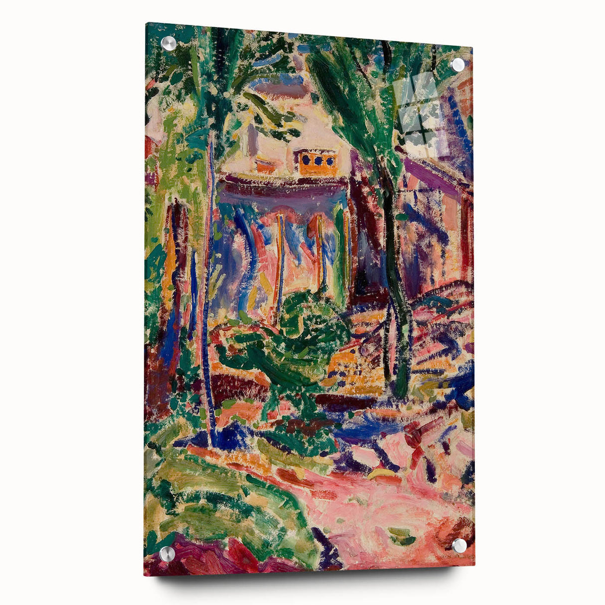 Modern Wall Art - Vibrant Landscape with House | Contemporary Art Print