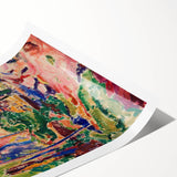 Modern Wall Art - Vibrant Landscape with House | Contemporary Art Print