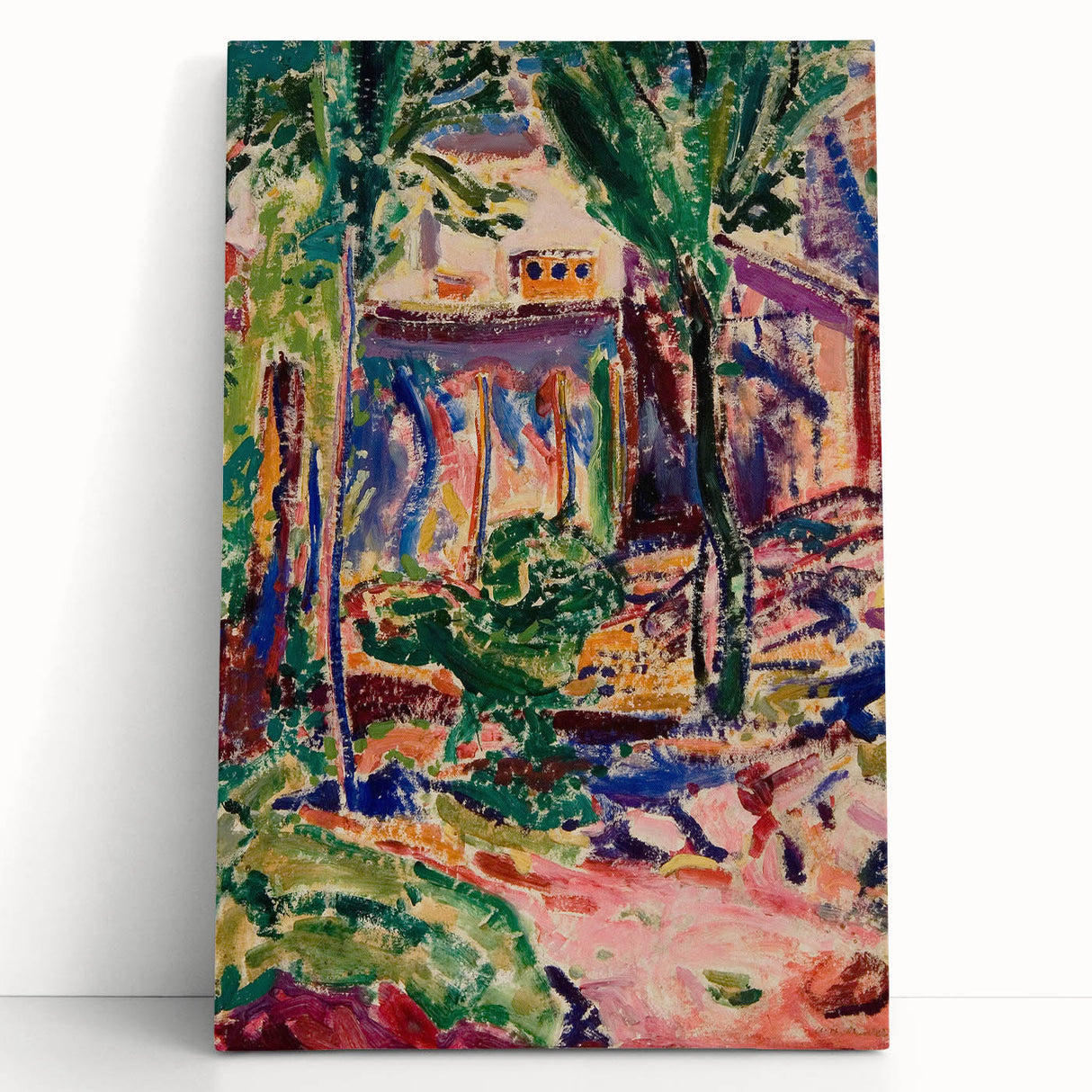 Modern Wall Art - Vibrant Landscape with House | Contemporary Art Print