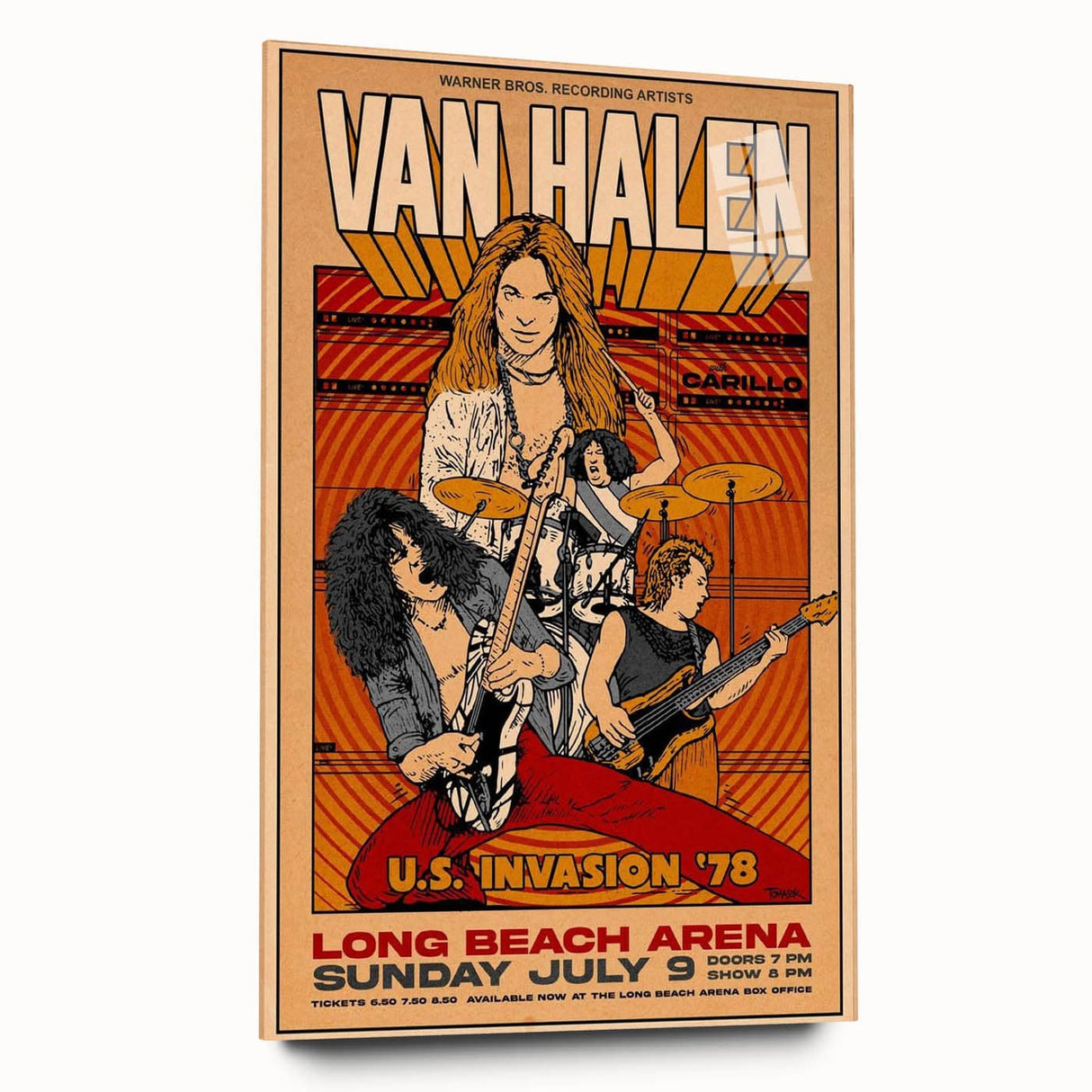 Van Halen 1978 U.S. Invasion Poster Art - Long Beach Arena Concert