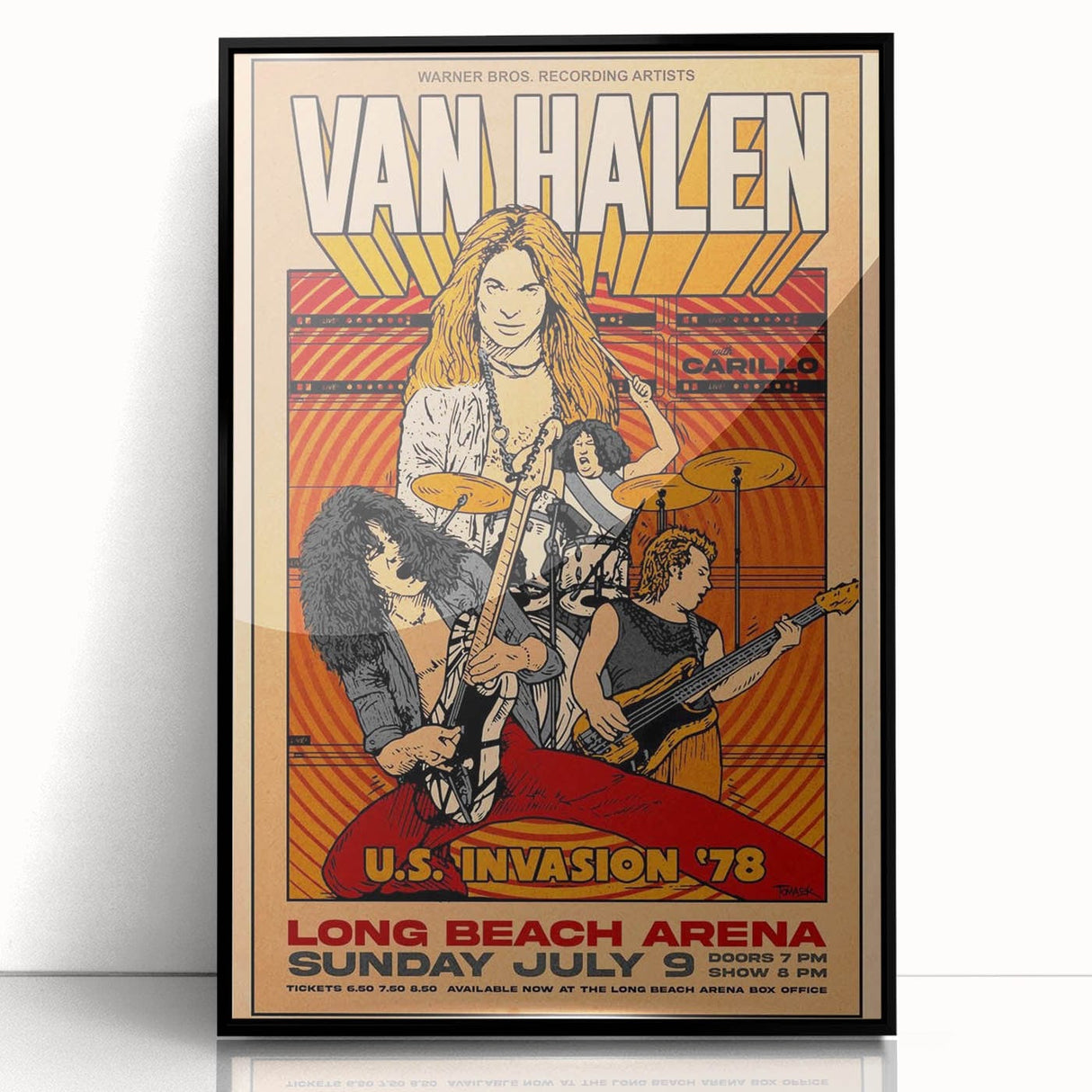 Van Halen 1978 U.S. Invasion Poster Art - Long Beach Arena Concert