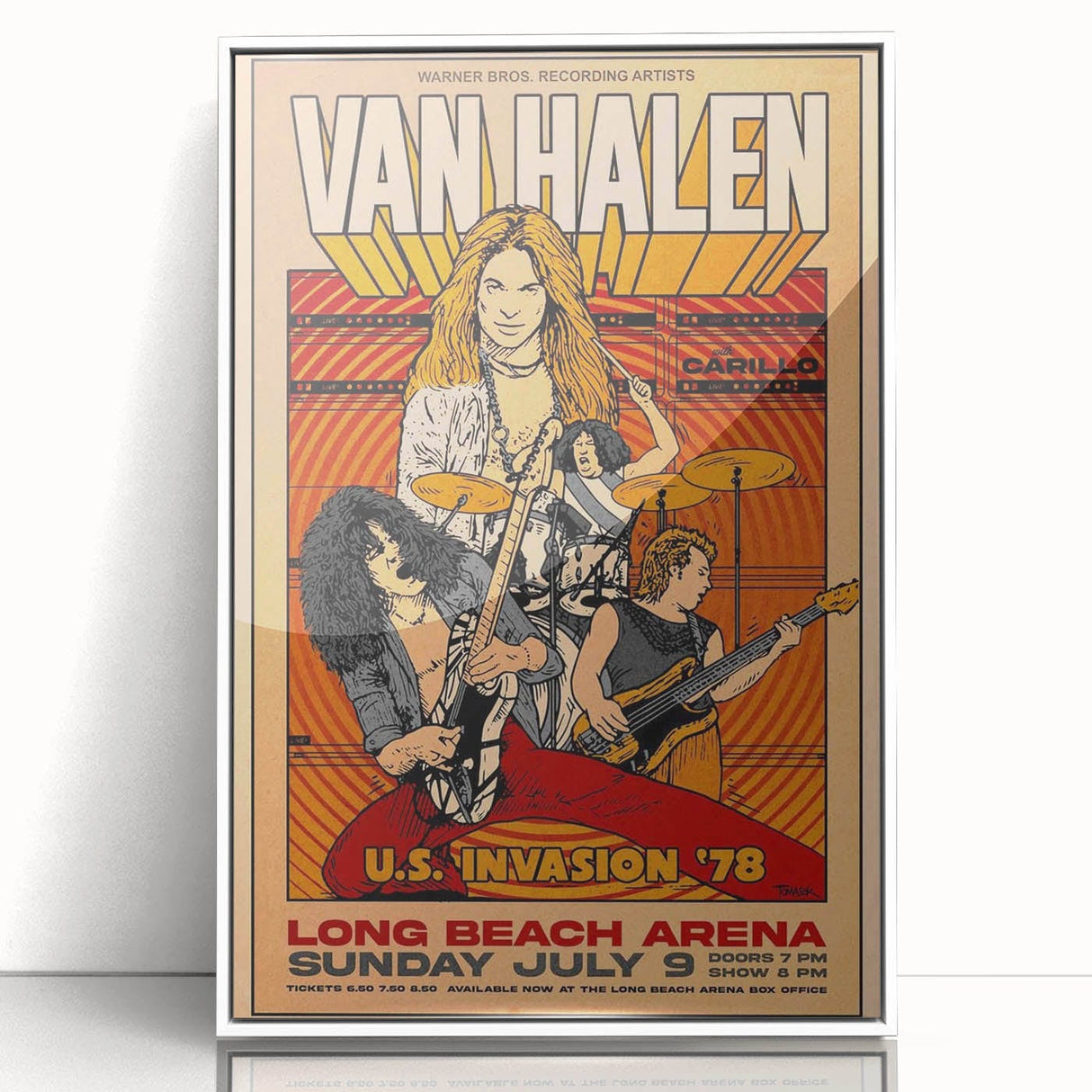 Van Halen 1978 U.S. Invasion Poster Art - Long Beach Arena Concert