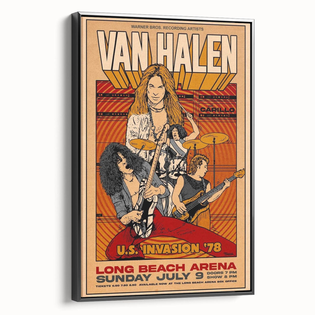 Van Halen 1978 U.S. Invasion Poster Art - Long Beach Arena Concert