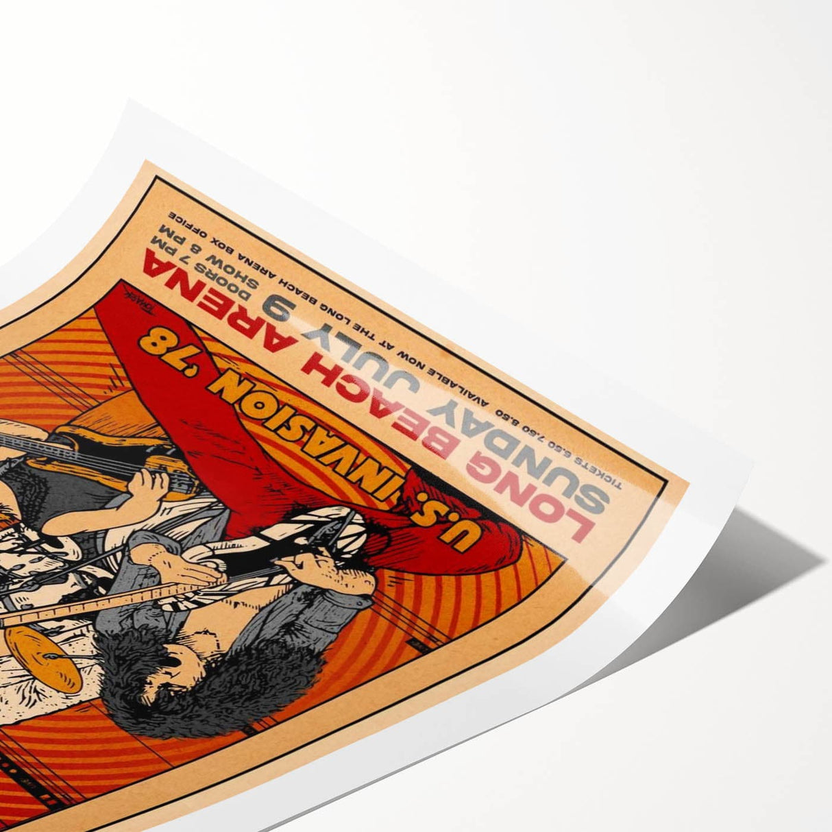 Van Halen 1978 U.S. Invasion Poster Art - Long Beach Arena Concert