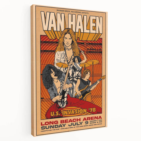 Van Halen 1978 U.S. Invasion Poster Art - Long Beach Arena Concert