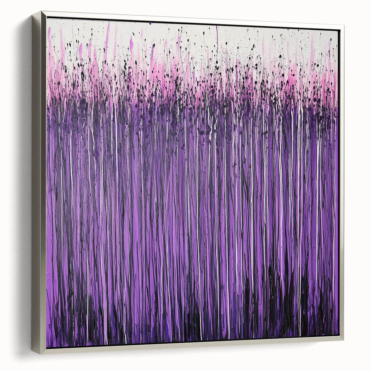 Bold Purple Drip Abstract Wall Art - Canvas & Framed Print