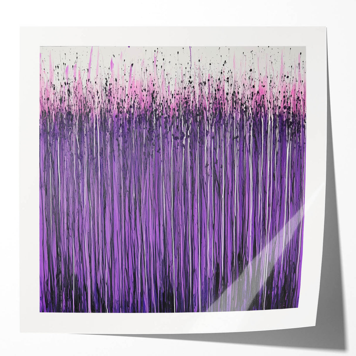 Bold Purple Drip Abstract Wall Art - Canvas & Framed Print