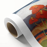 Modern Wall Art with Bold Red Flowers - Vibrant Contemporary Landscape