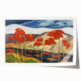 Modern Wall Art with Bold Red Flowers - Vibrant Contemporary Landscape