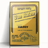 Van Halen 1974 First Orange County Appearance Poster - Retro Art