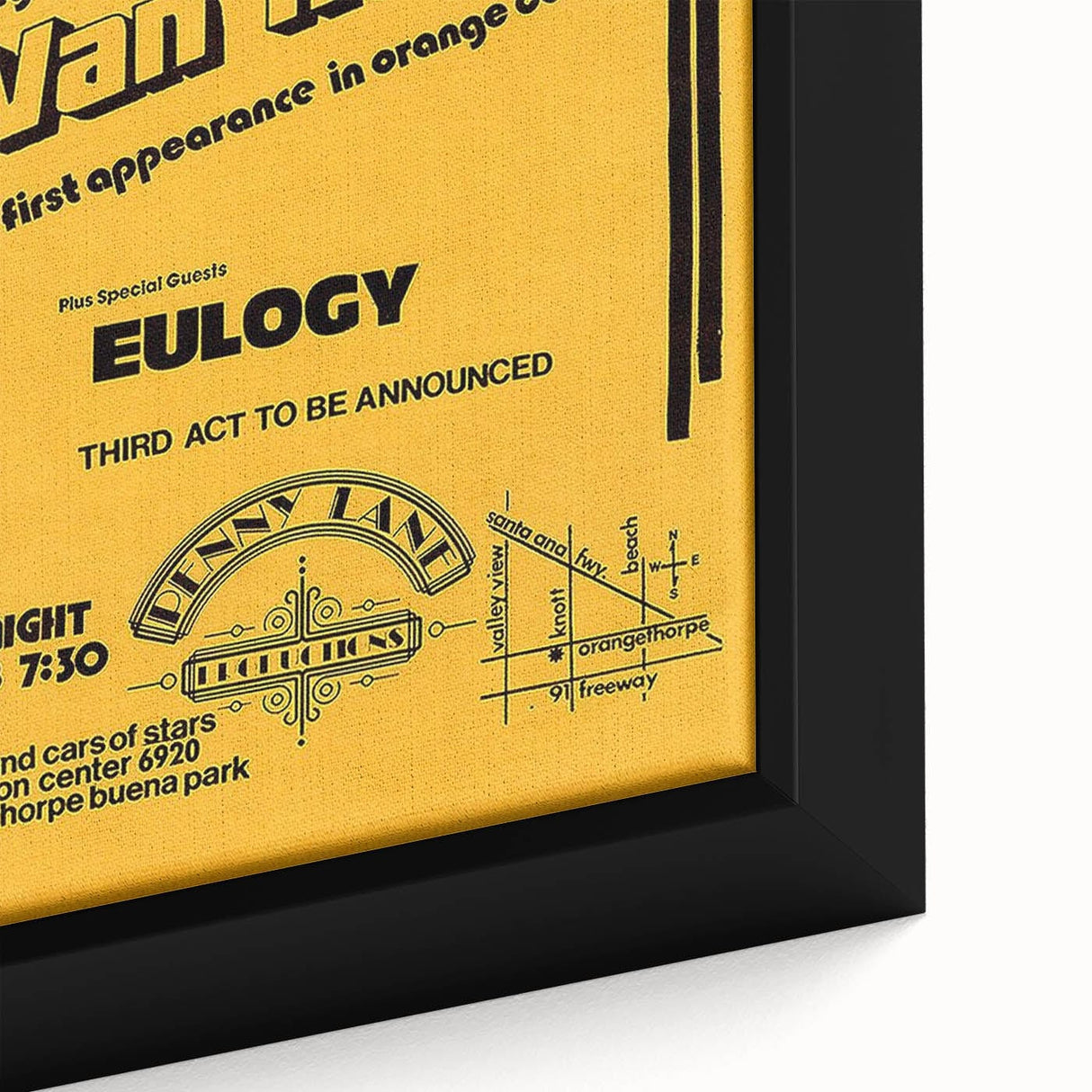 Van Halen 1974 First Orange County Appearance Poster - Retro Art