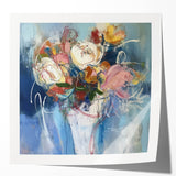 Abstract Floral Vase Wall Art - Modern Canvas & Framed Print
