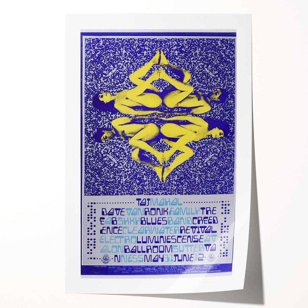 Taj Mahal & Dave Van Ronk 1960s Concert Poster - Psychedelic Art