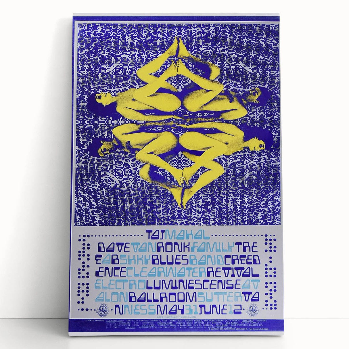 Taj Mahal & Dave Van Ronk 1960s Concert Poster - Psychedelic Art