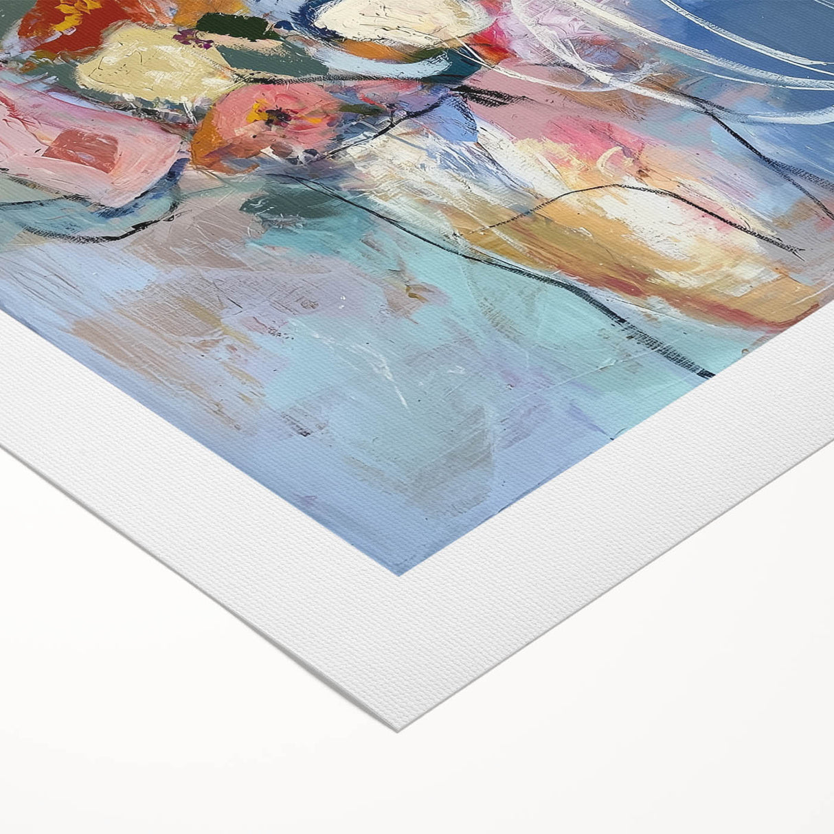 Expressive Abstract Floral Vase Wall Art - Canvas & Framed Print