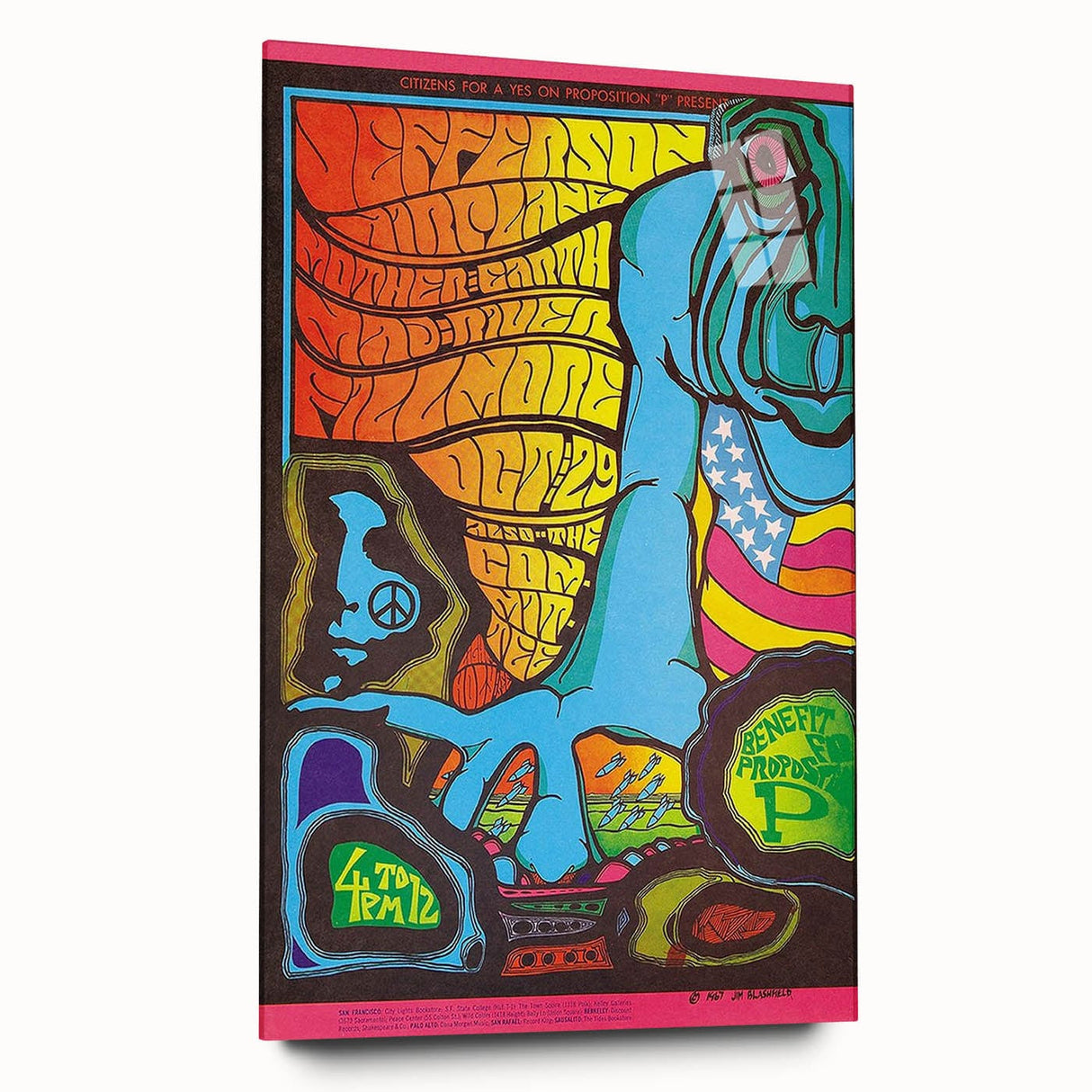 Jefferson Airplane 1967 Psychedelic Concert Poster - Fillmore