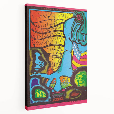 Jefferson Airplane 1967 Psychedelic Concert Poster - Fillmore