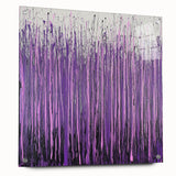 Purple Abstract Drip – Modern Large Canvas & Framed Wall Art
