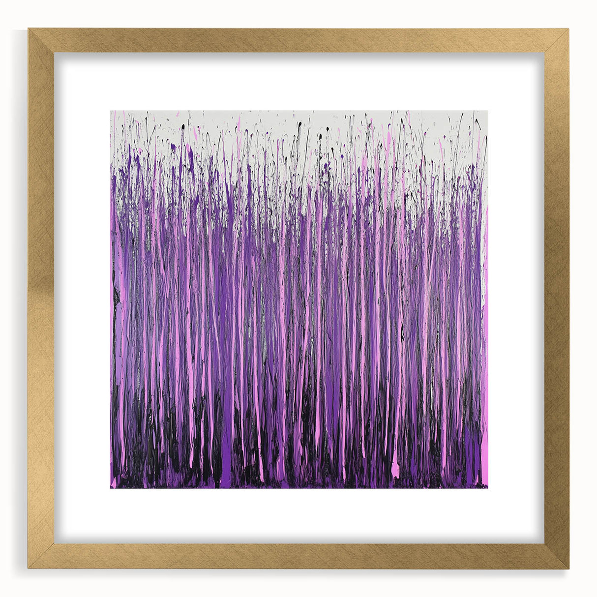 Purple Abstract Drip – Modern Large Canvas & Framed Wall Art