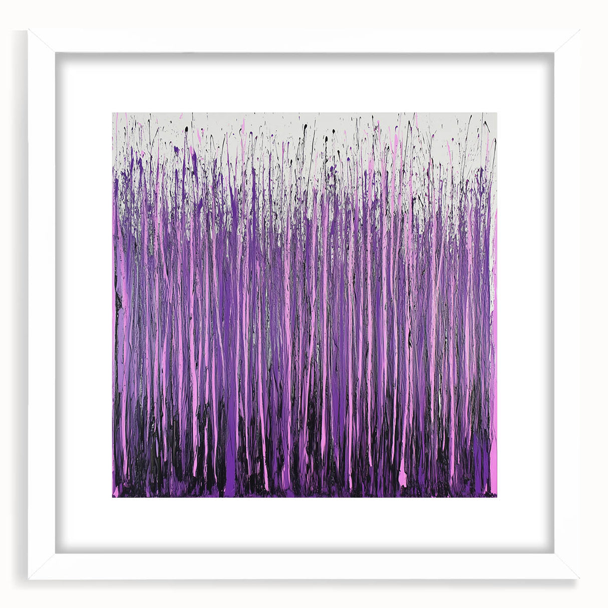 Purple Abstract Drip – Modern Large Canvas & Framed Wall Art