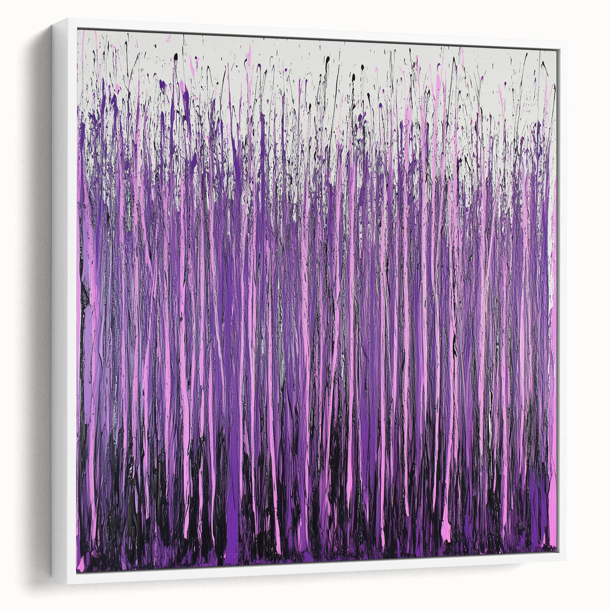 Purple Abstract Drip – Modern Large Canvas & Framed Wall Art