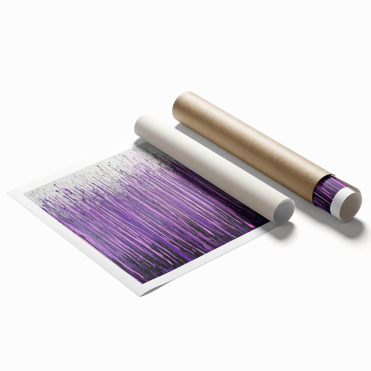 Purple Abstract Drip – Modern Large Canvas & Framed Wall Art